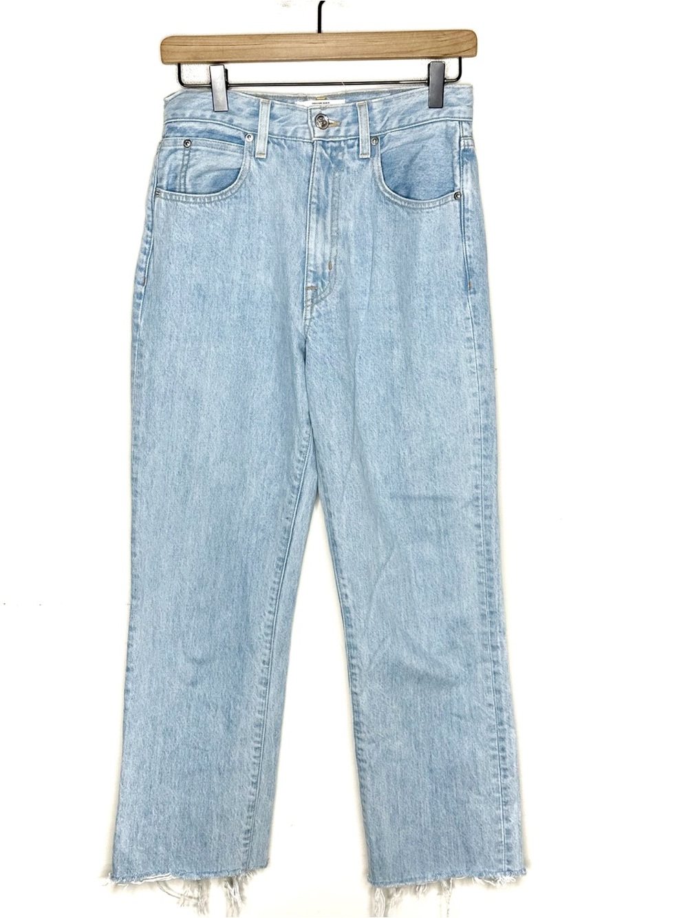 SLVRLAKE London High Rise Straight Jeans in Clear Skies size 26 Raw Hem